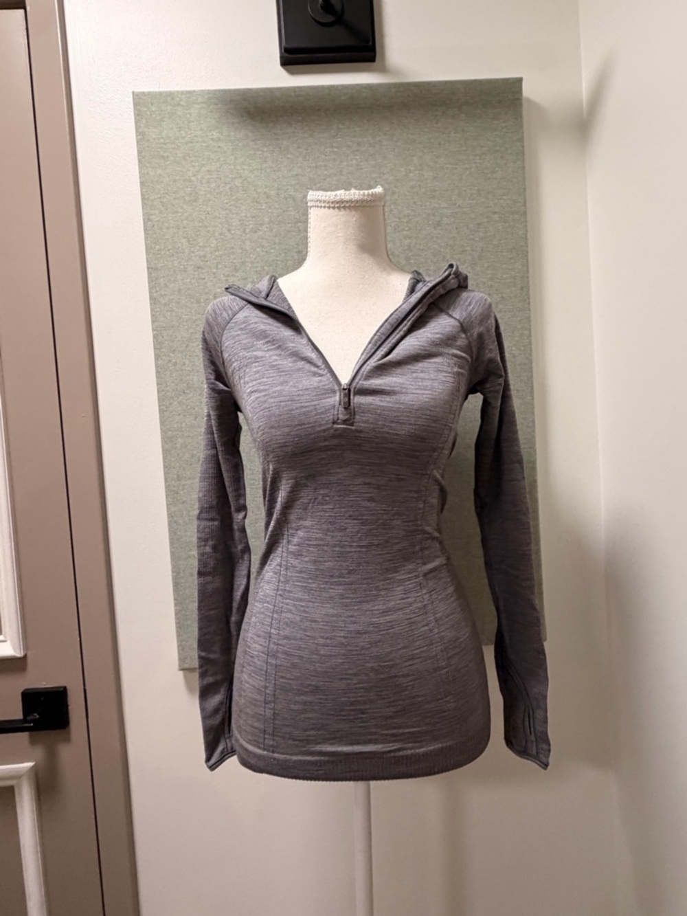 Lululemon Gray Half-Zip Hooded Pullover